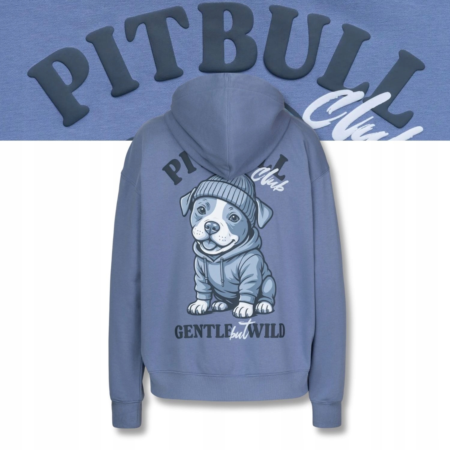 Mikina s kapucí Pitbull klokanka s potiskem na zádech Gentle But Wild L