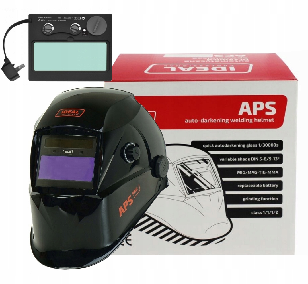 Przyłbica Automatyczna Ideal APS-510G Czarna True Color Samościemniająca