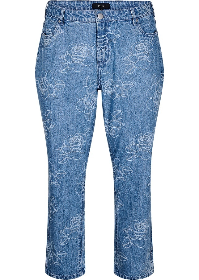 Zizzi Módní Džíny Mom Vzor 088I 42