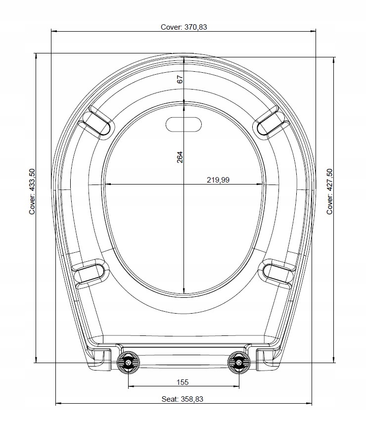 DESKA WC DO KOŁO NOVA Kolor biały