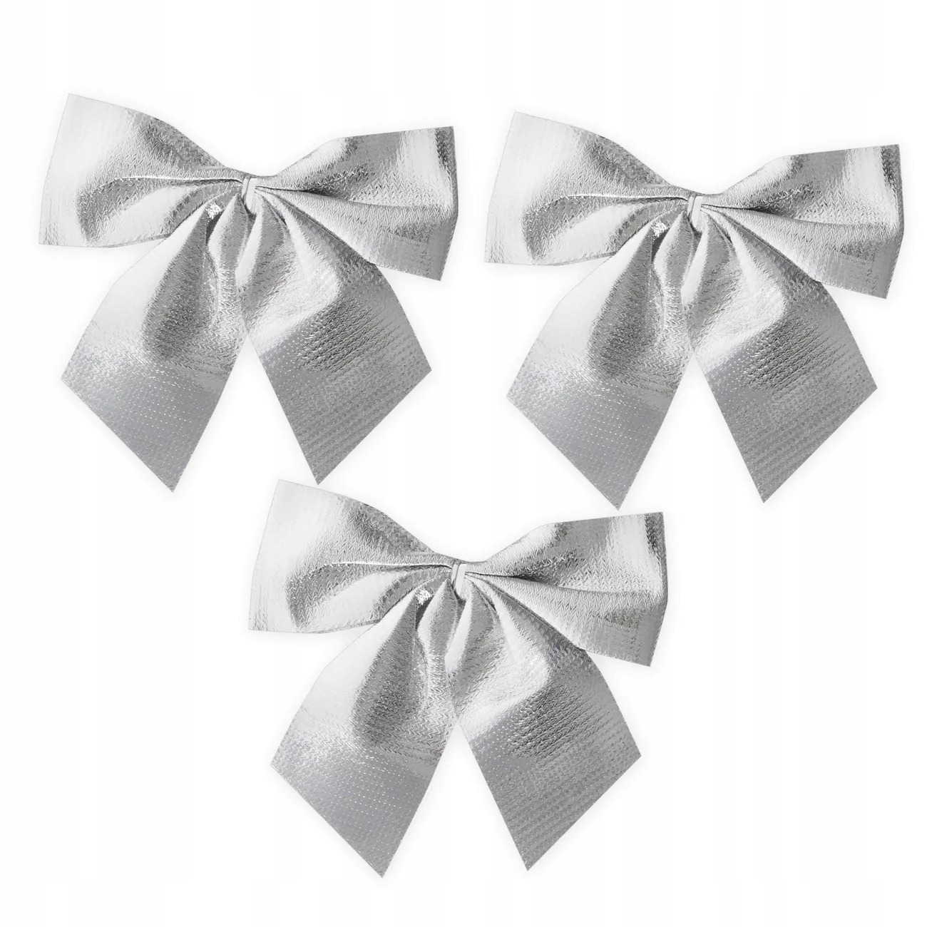 

Świąteczne Kokardy Duże Srebrne 3 szt. ozdoba Św.