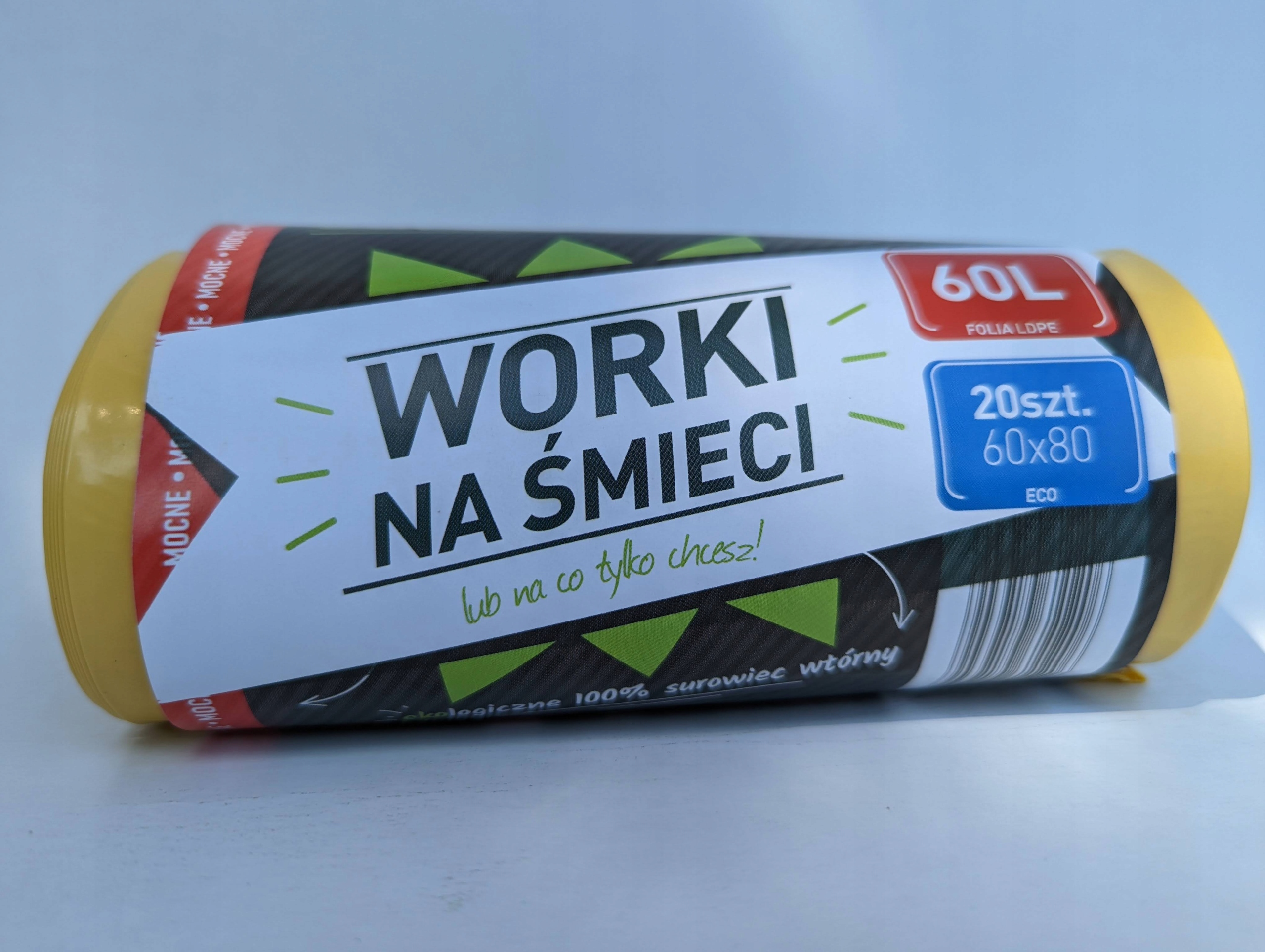 

Worki na śmieci do koszy żółte 60l 20szt
