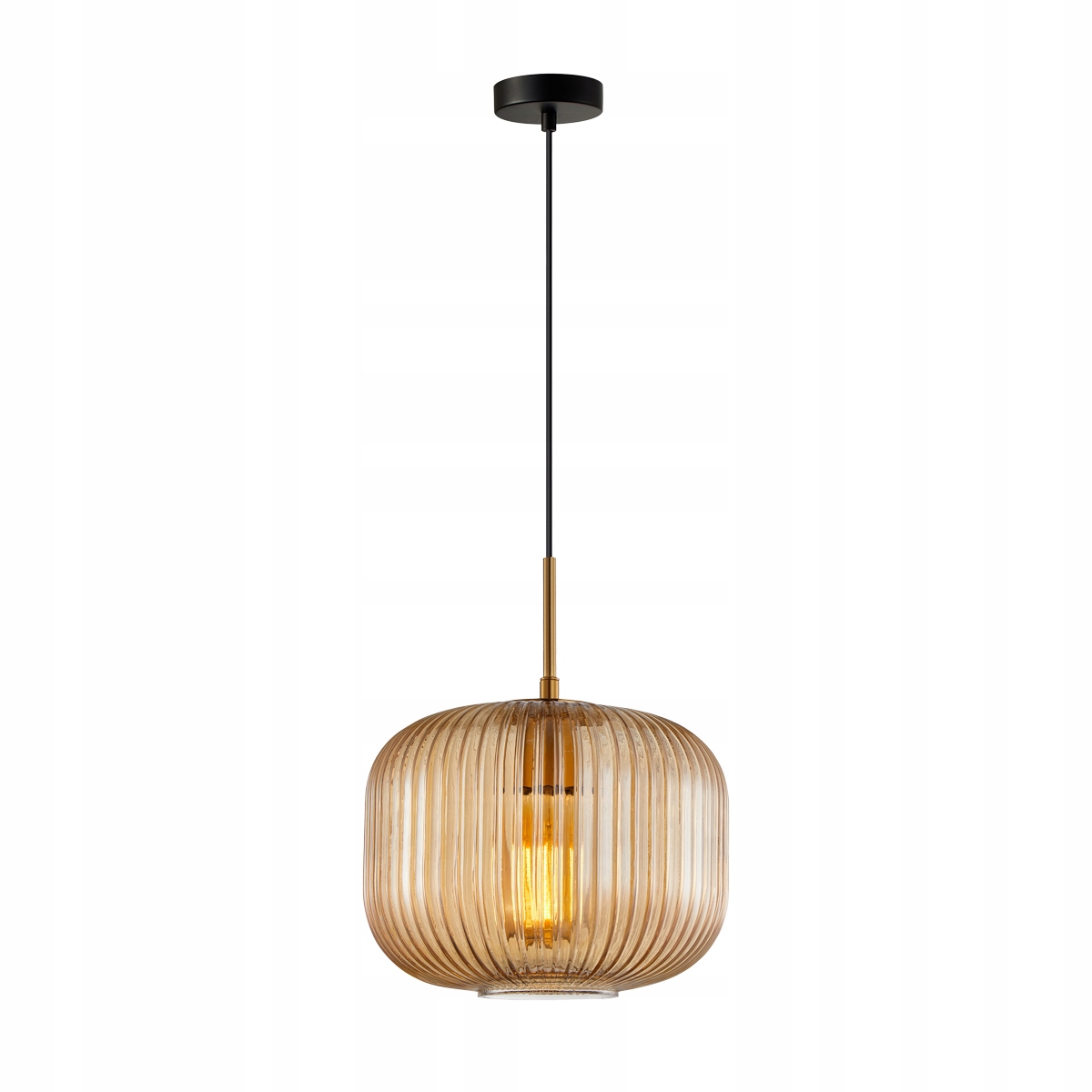 Závesná lampa jantárová sklenená s ozdobným tienidlom 1xE27 40W Gavino Italux