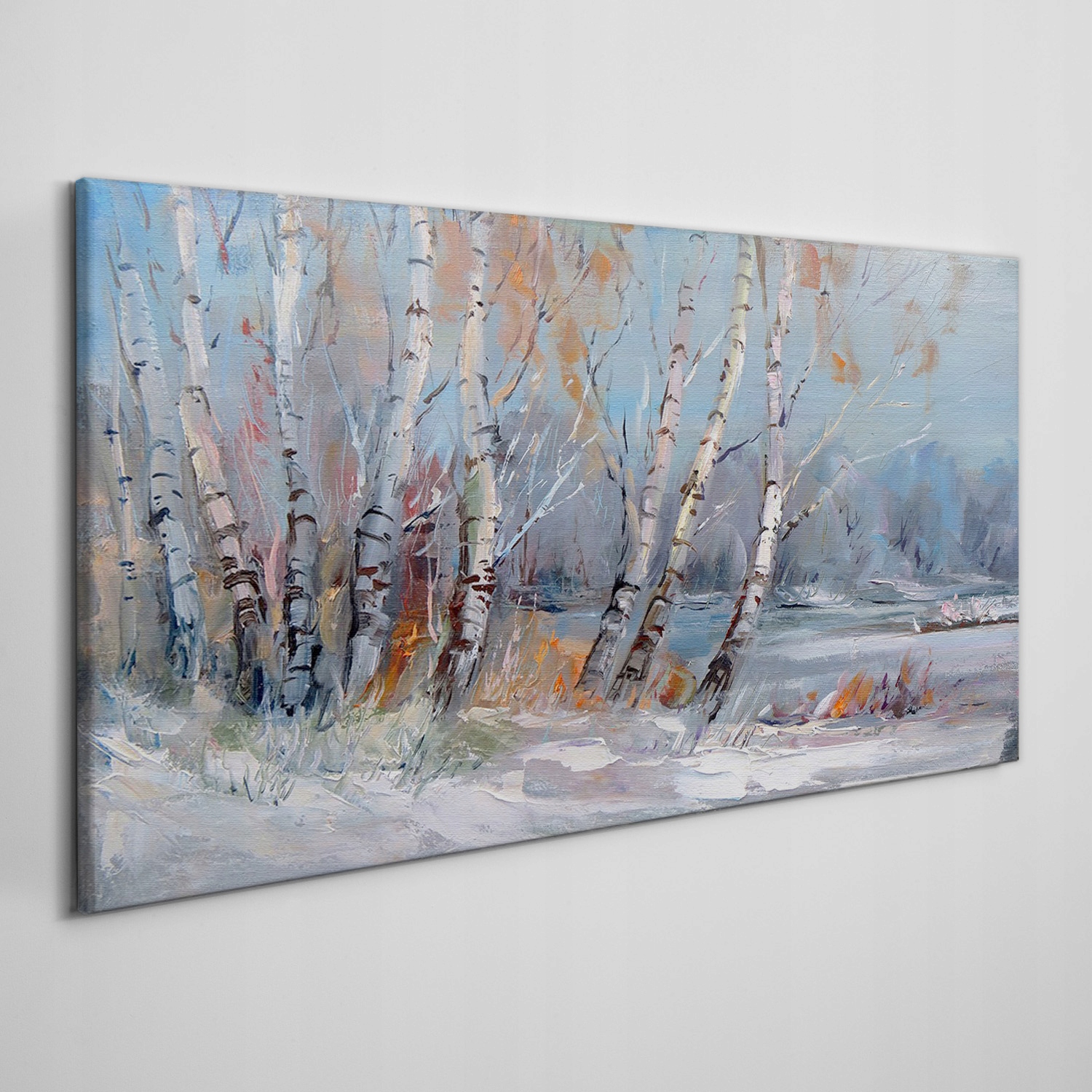 

Obraz na płótnie Malarstwo las drzewa zima 120x60