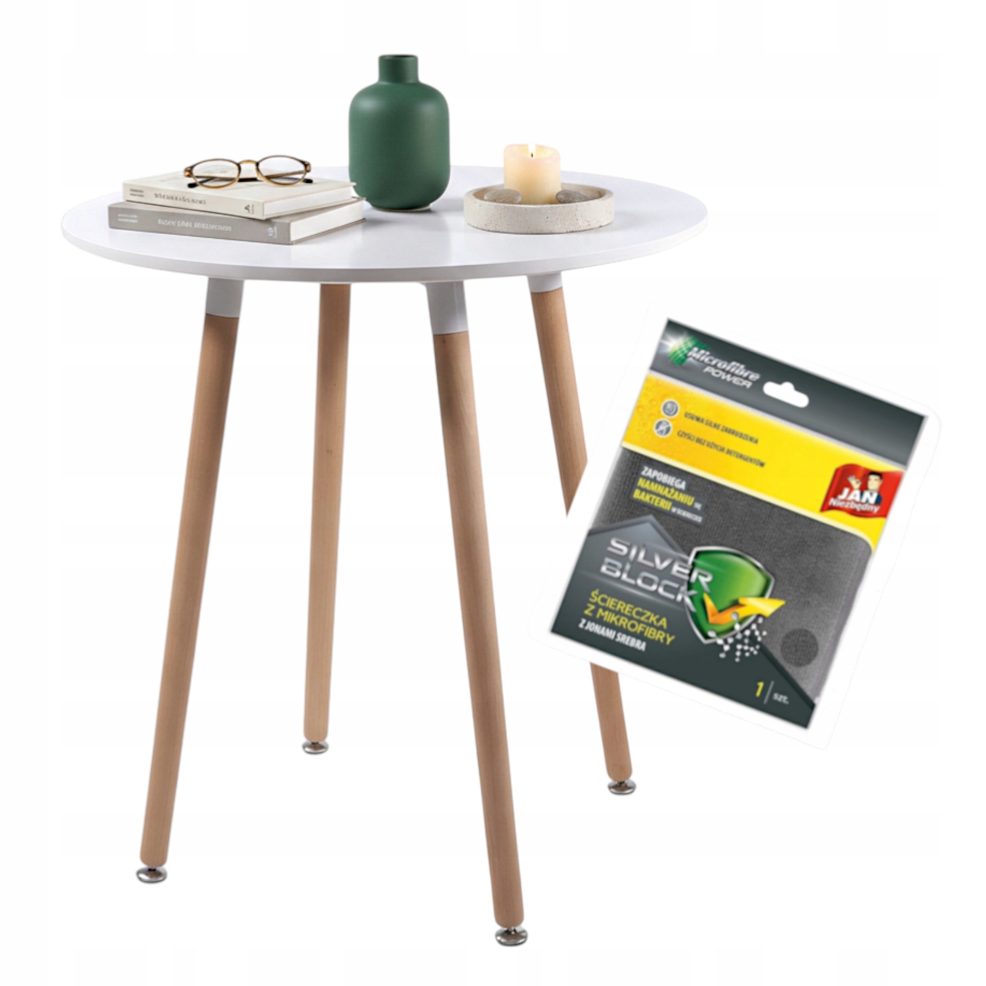 Stół okrągły biały Skandynawski jadalnia Salon 60 cm Loft Stolik Kuchenny