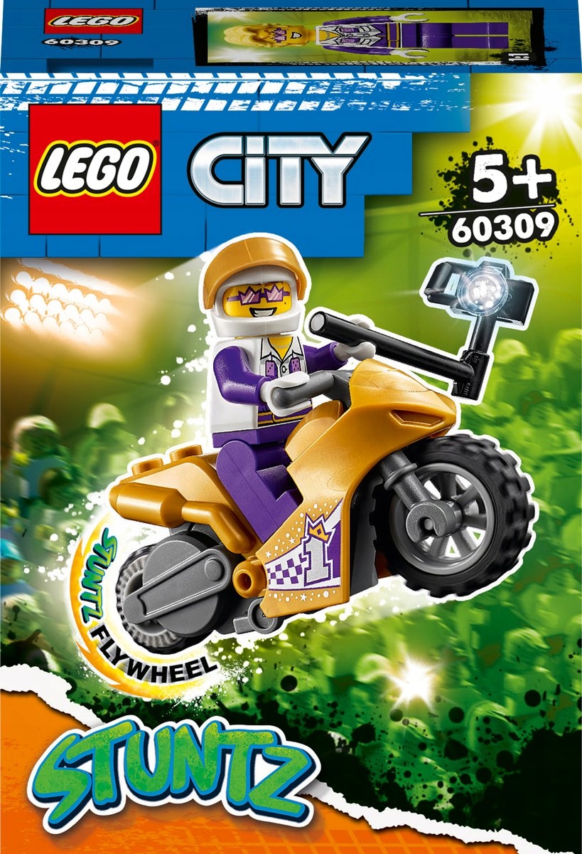 LEGO CITY 60309 SELFIE NA MOTOCYKLU KASKADERSKIM