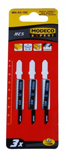

Brzeszczoty 3mm Hcs do wyrzynarek uchwyt-T Modeco