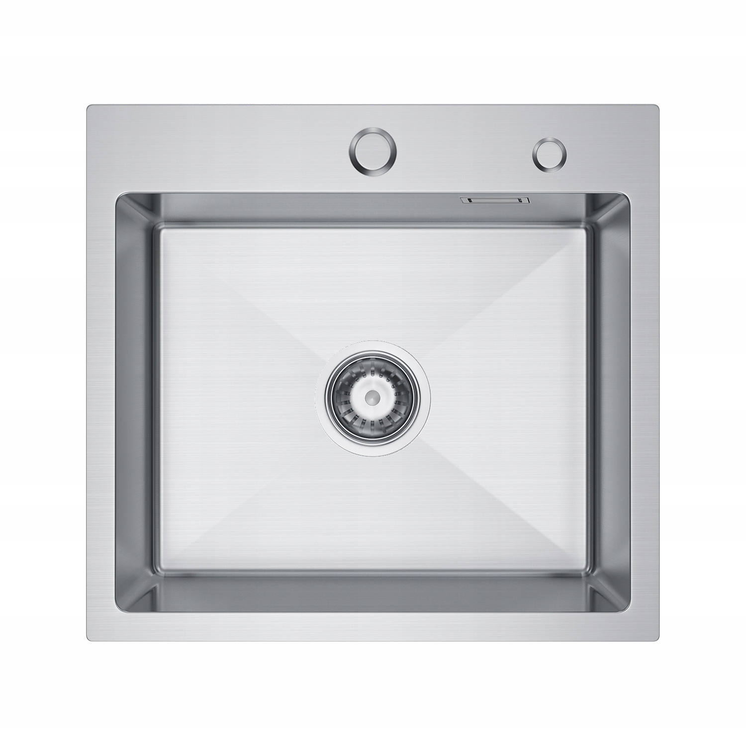 Oceľový zapustený drez Inox 48 x 45 cm so sifónom a dávkovačom