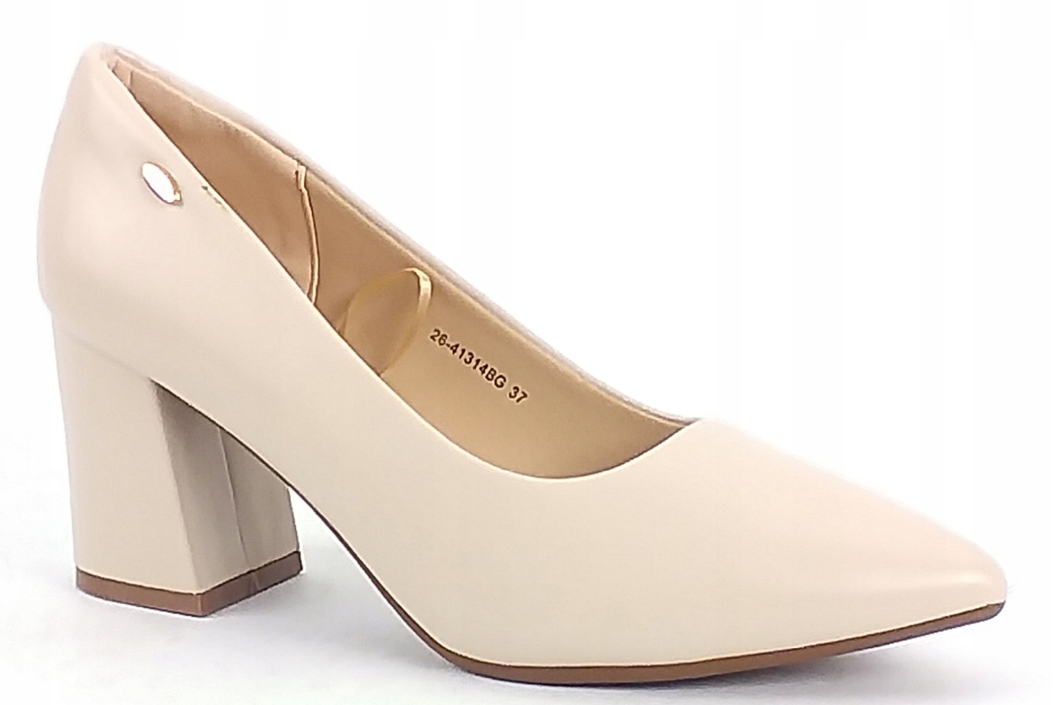 Półbuty Potocki 26-41314 Bg Stabilne Na Słupku Wkładka Skórzana Beżowy 38