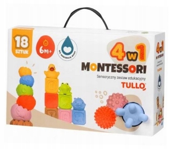 Klocki sensoryczne Zestaw Montessori 18szt