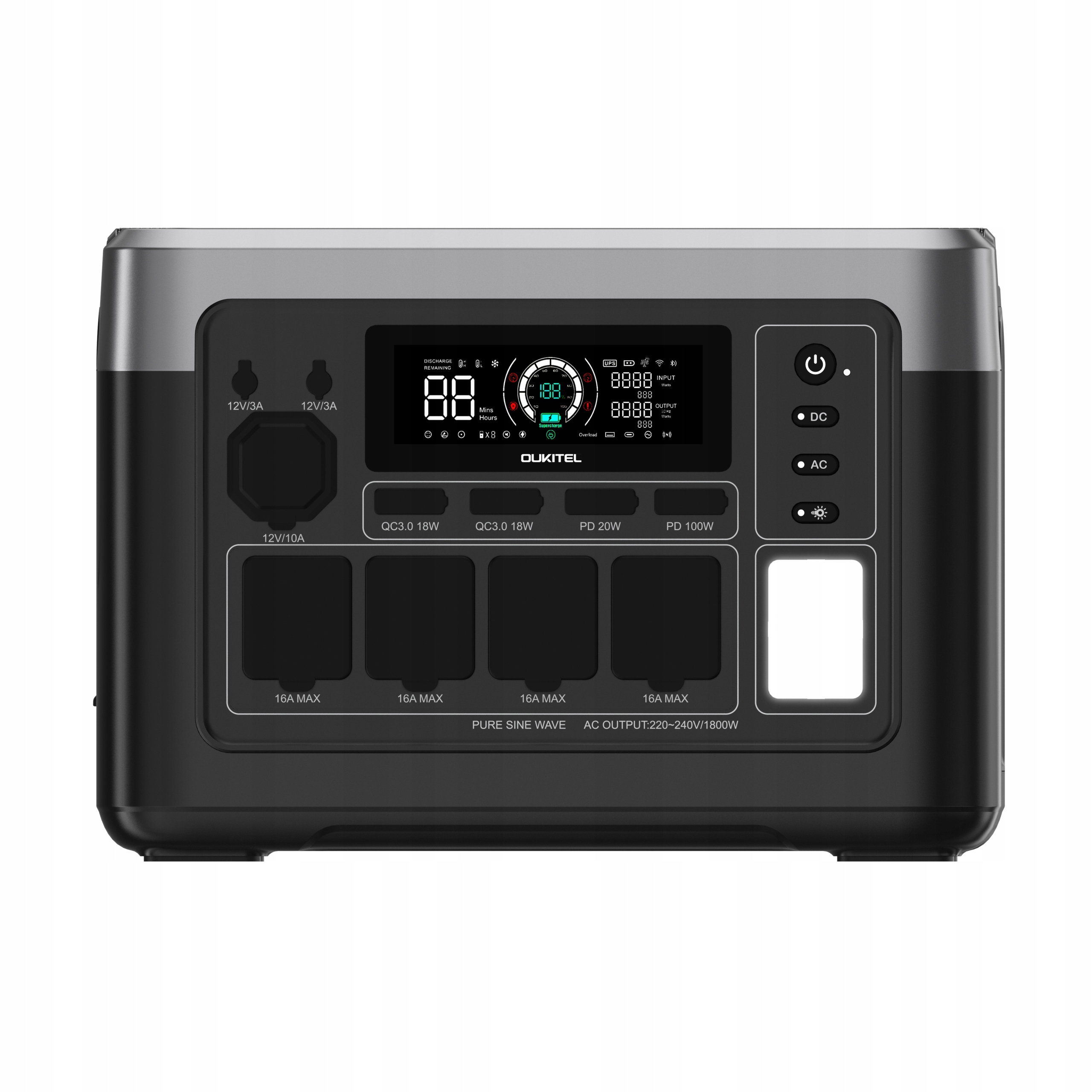 Przenośna Stacja Zasilania Oukitel P1000Plus 1024Wh 1800W Aplikacja LiFePO4