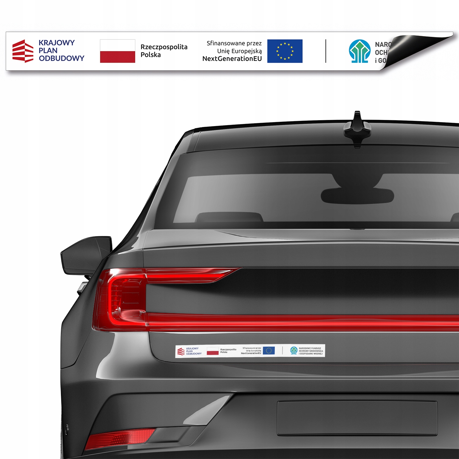 Naklejka magnetyczna | Program NaszeAuto + dofinansowanie KPO 23 cm NFOŚiGW