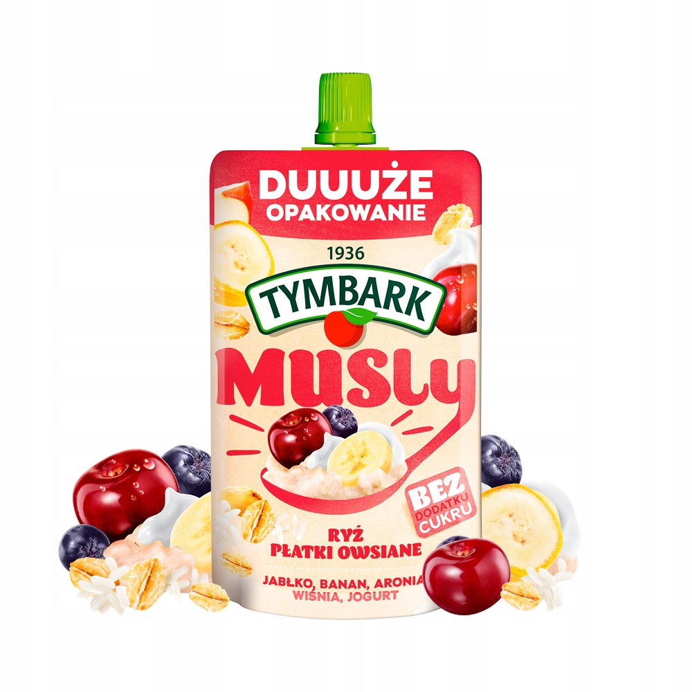Mus Tymbark Musly przekąska bez dodatku cukru MIX ZESTAW 30x 170g Marka Tymbark