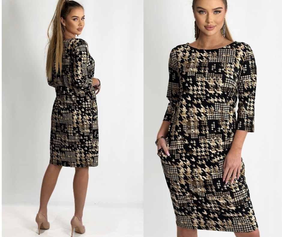 Aleks Pati šaty s pletenými kapsami 50