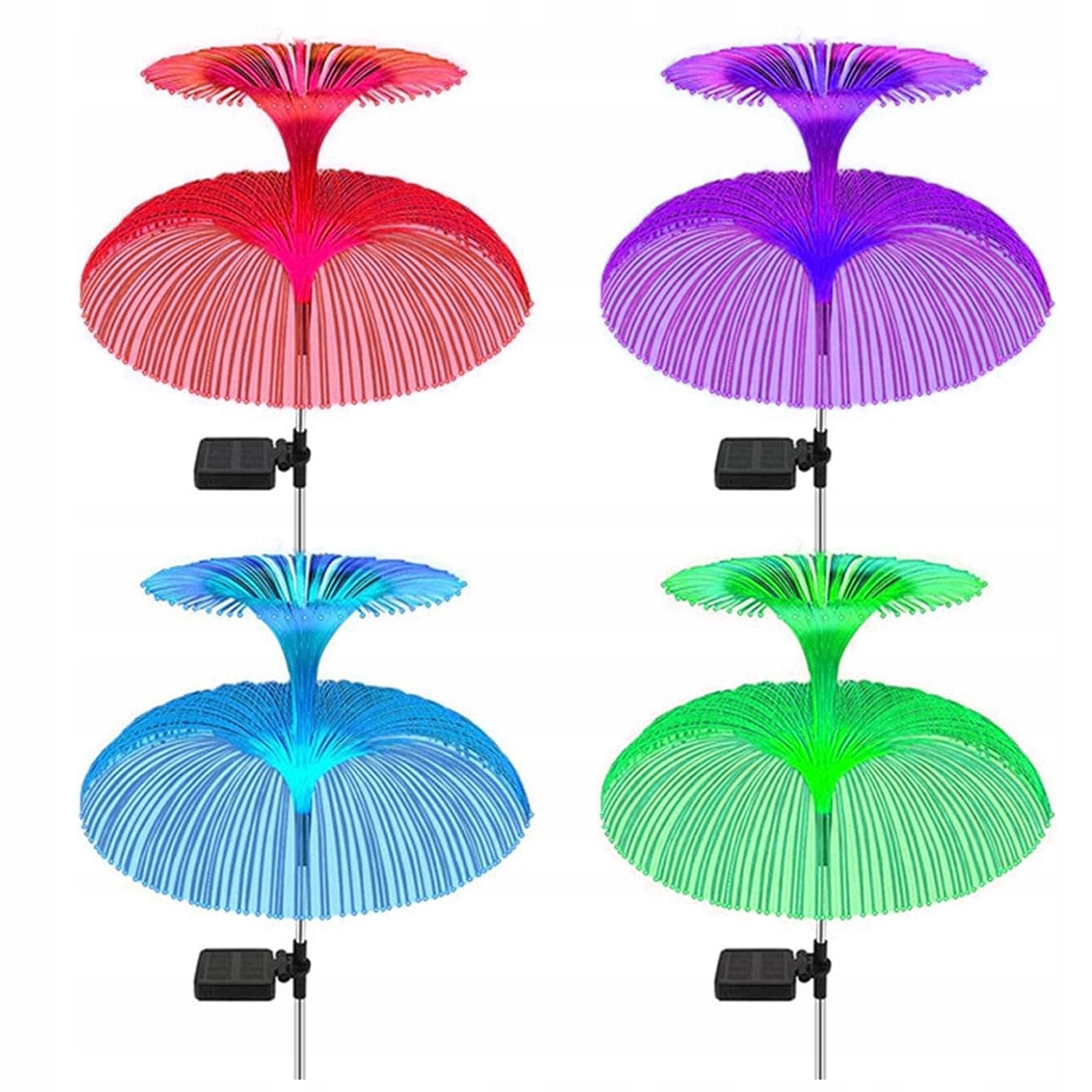 Zahradní Solární Lampy Jellyfish Zapichovací Medúza Sada 4 Kusů Voděodolná