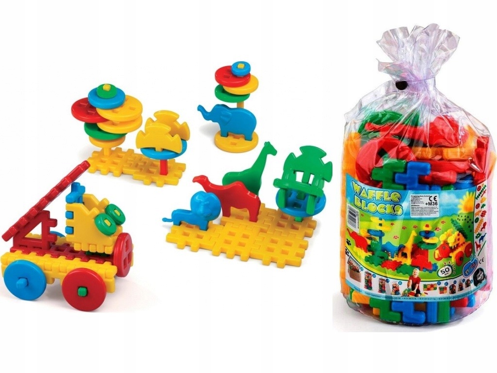 

Wafle Klocki Konstrukcyjne 50 el. zabawa!!!