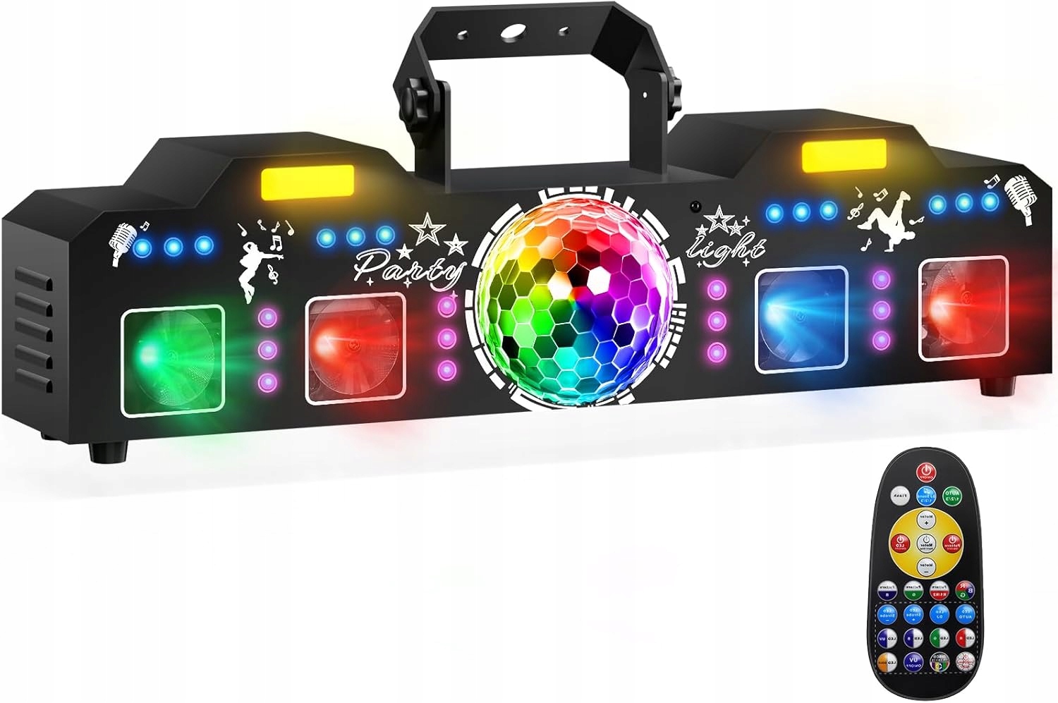 Lampa Disco Led Rgb Uv DMX 96 efektov Pilot Stroboskop Dj Párty