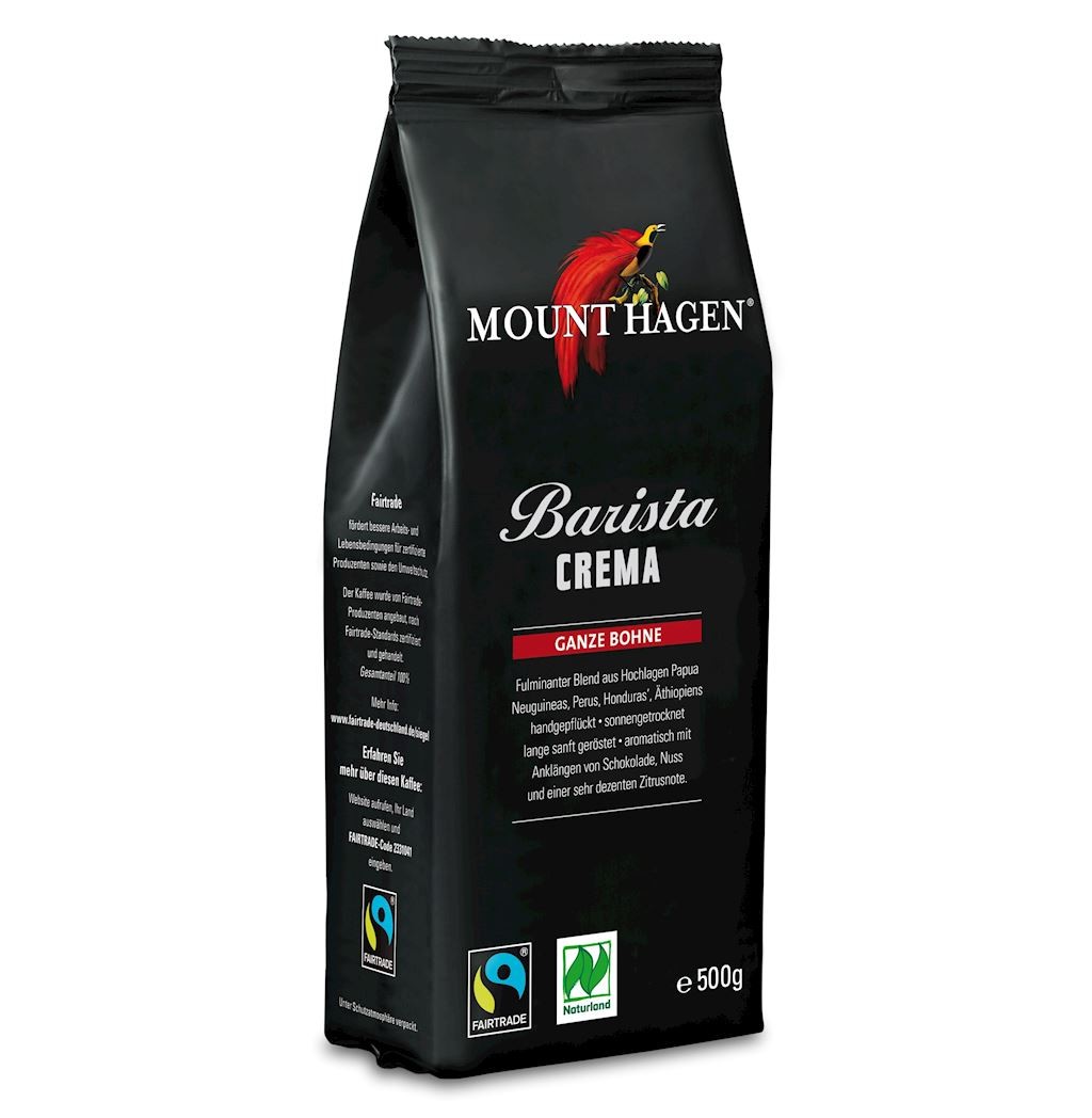 Káva Zrnková Arabica 100 % Barista Crema Fair Trade Bio 500 g Mount...