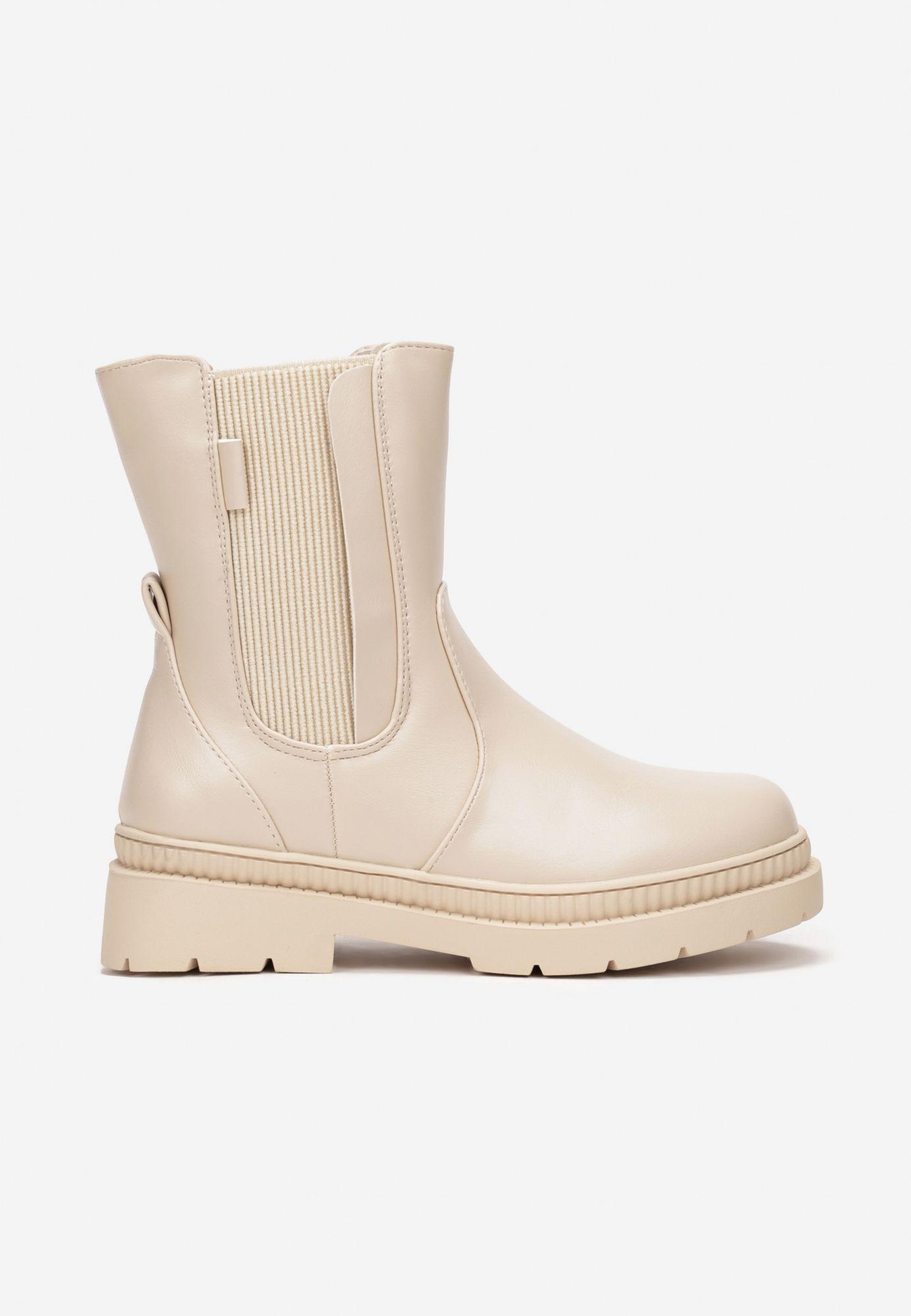 Born2Be Beżowe Botki 32 Zima Materiał tekstylny Marka Born2be