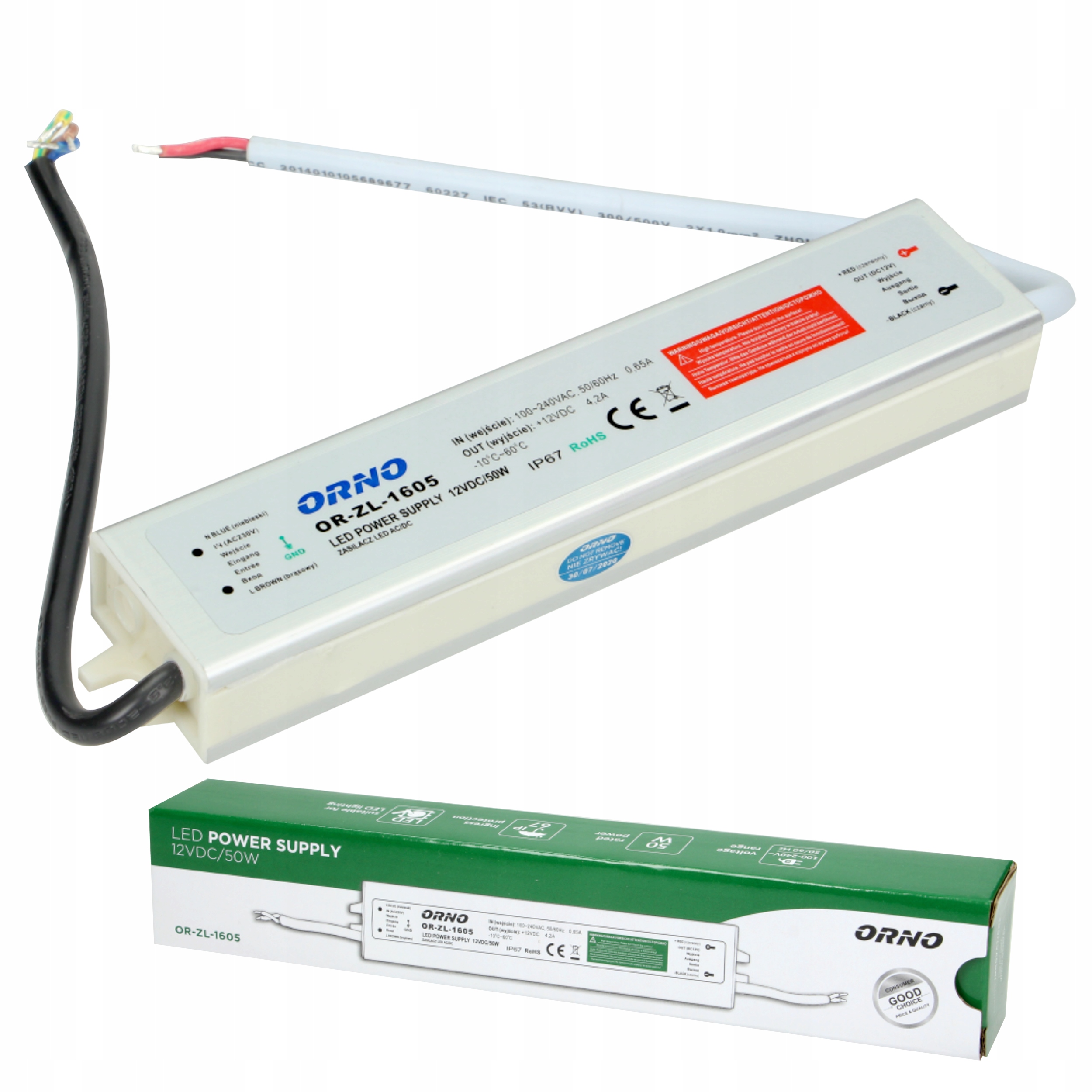

Zasilacz do oświetlenia Led 12V 50W OR-ZL-1605