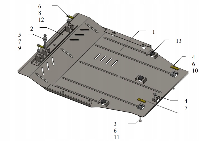 Dodge Джоурней 2003-20011 Сталь Захист Двигуна 0558