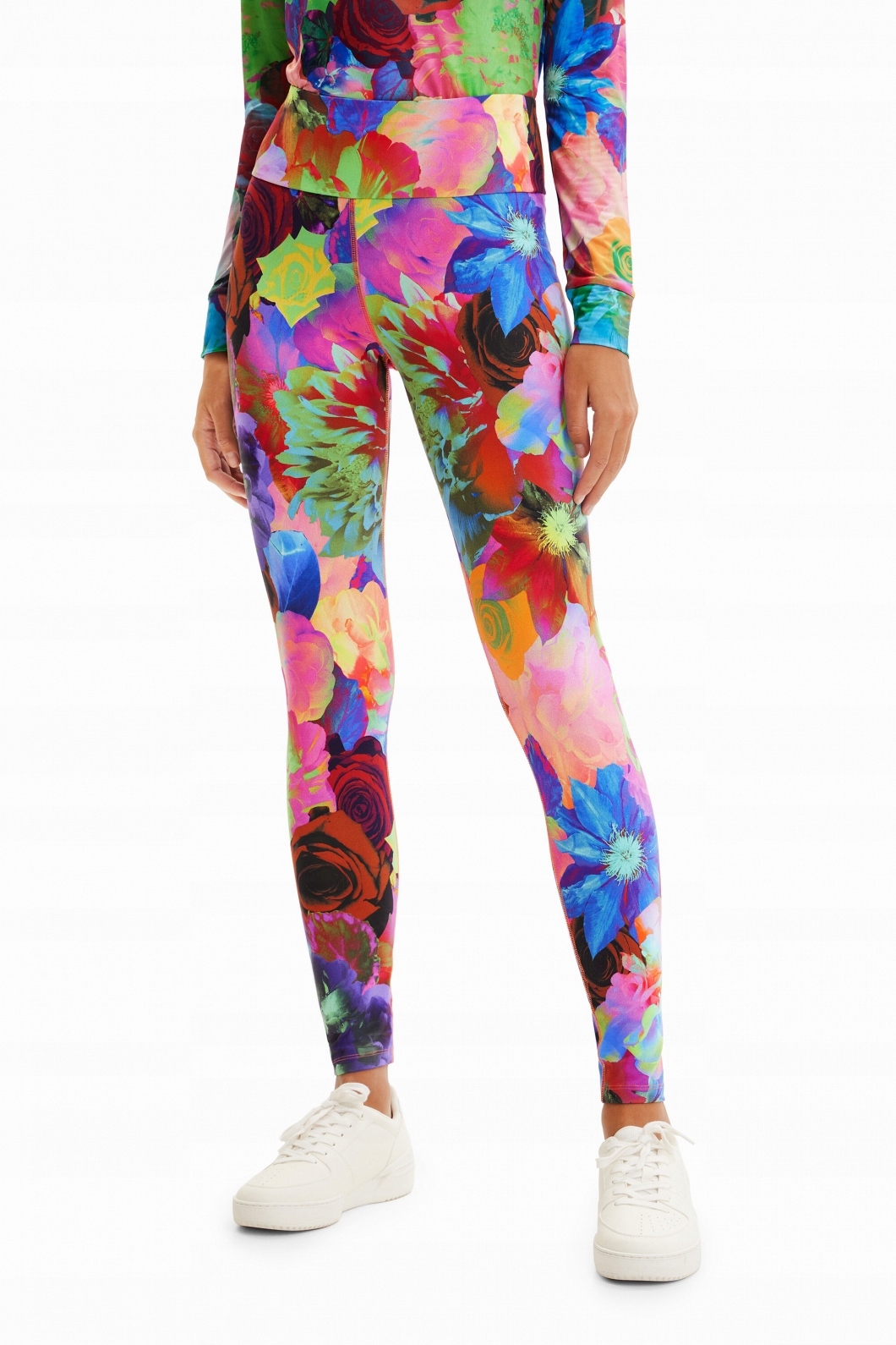 Desigual Kolorowe Legginsy Wzór (L)