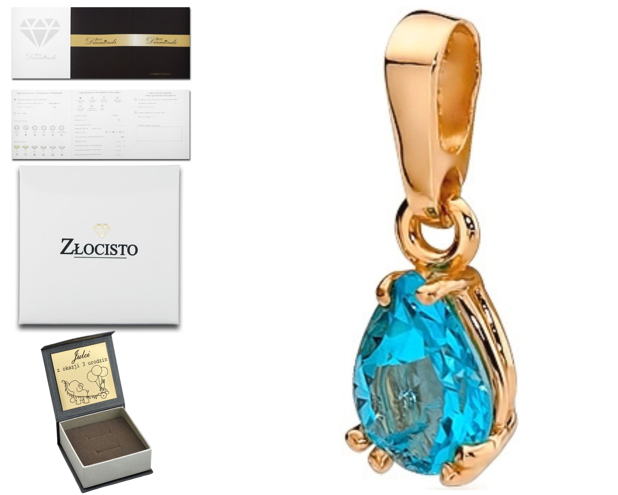 Růžové Zlato Přívěsek Přívěsek Topaz