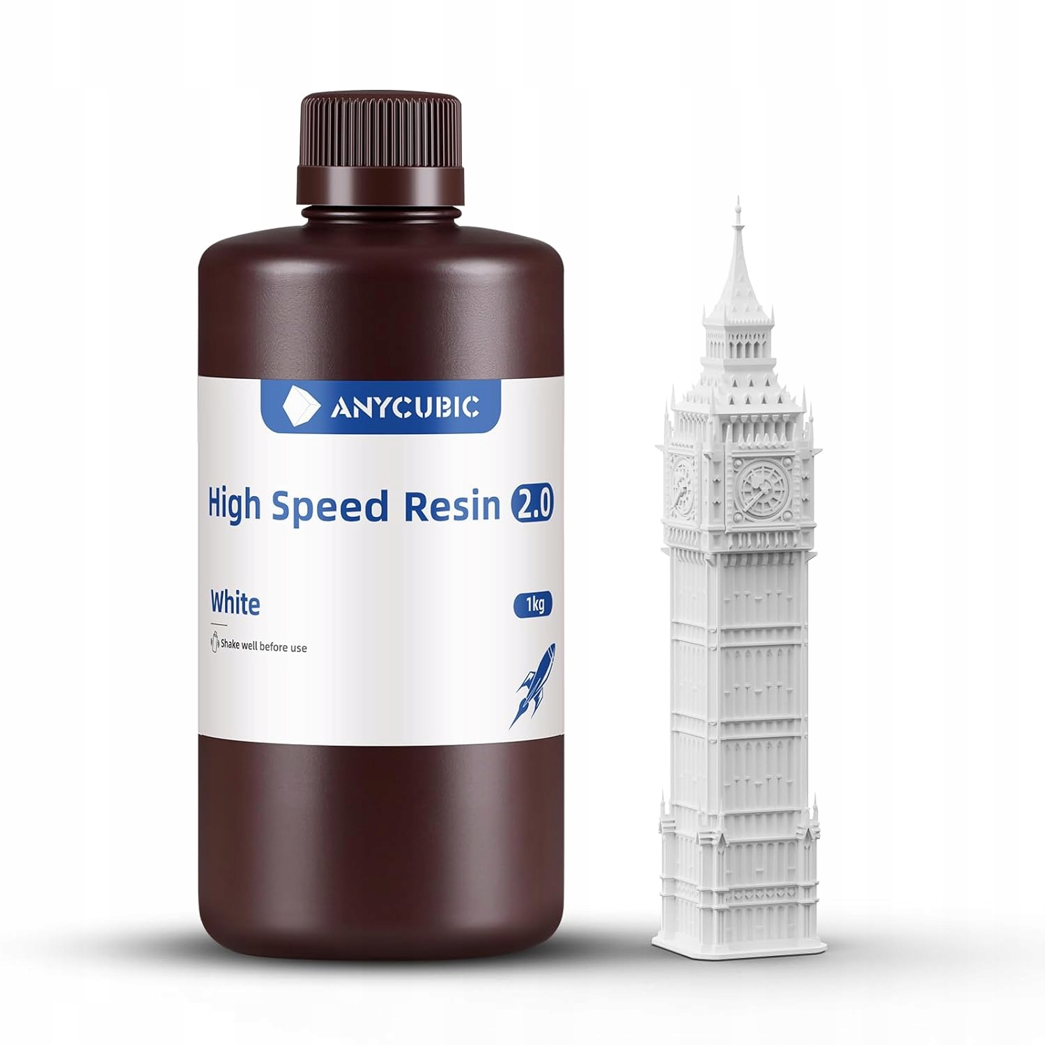 Żywica Uv Anycubic High Speed 2.0 White Biała 1kg 1l Do Drukarki 3D