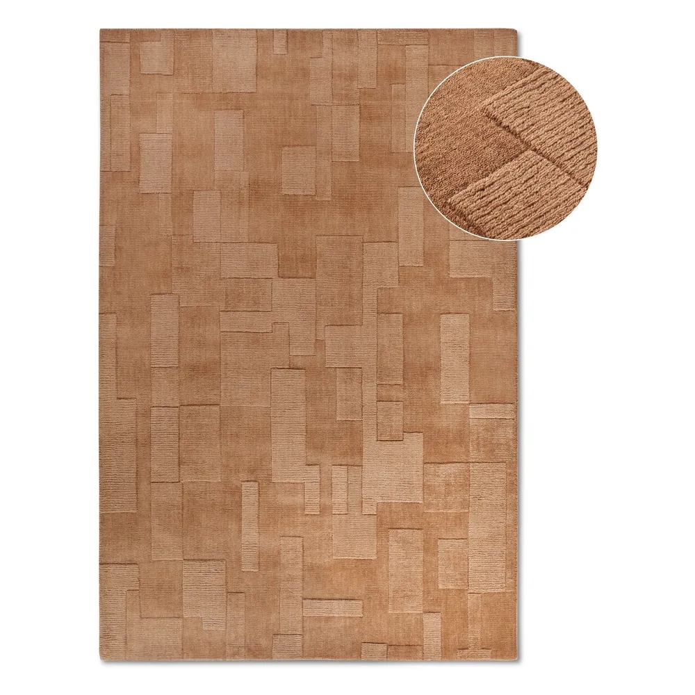 Koberec do obývacího pokoje 80x150 cm, hnědý, moderní 3D vzor