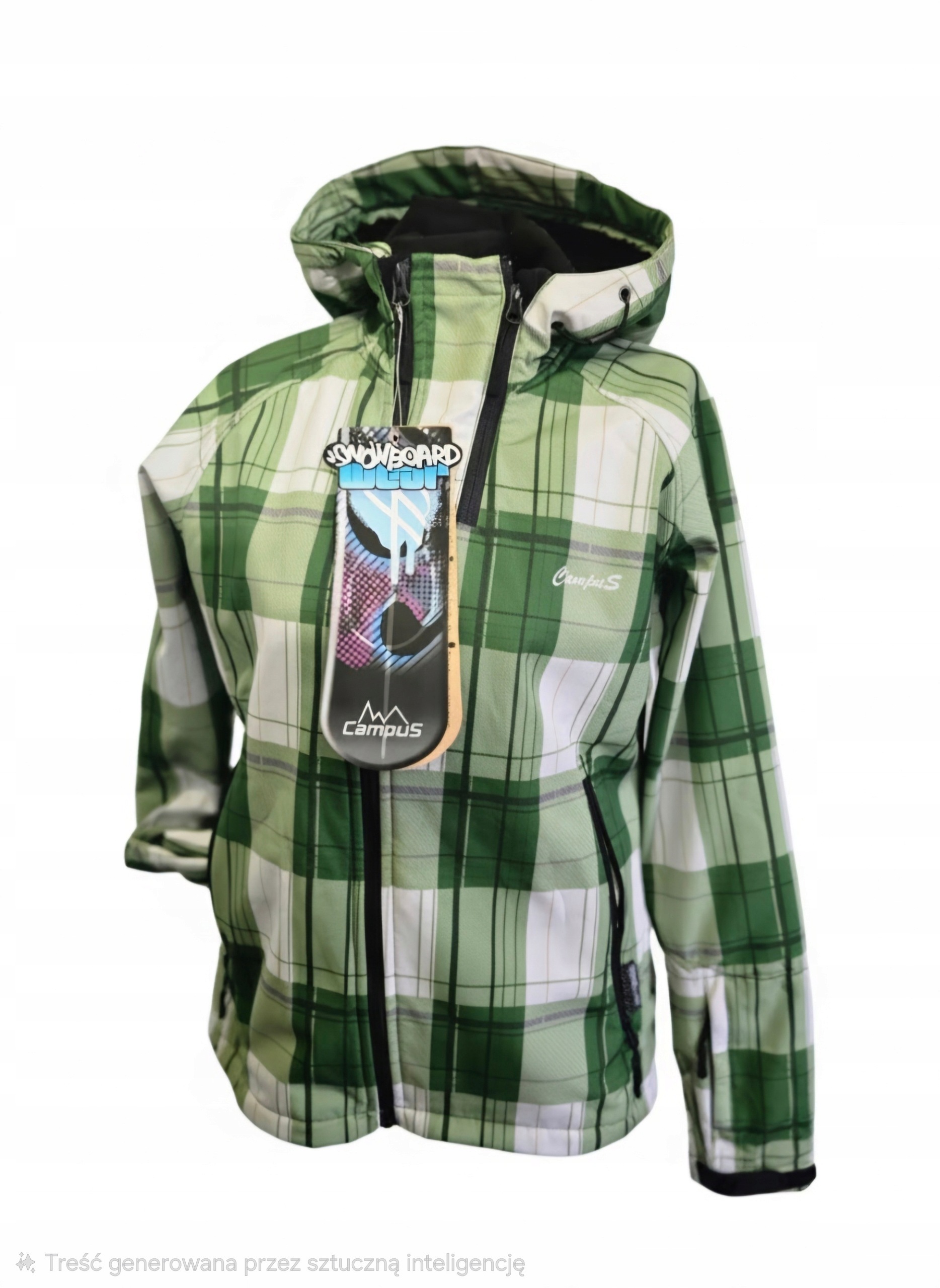 Kurtka softshell Campus Subi zielona/kratka 40/l