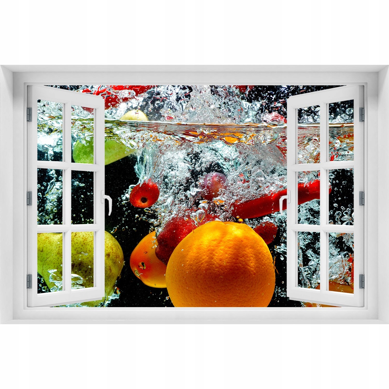 

Naklejka 3D Okno na ścianę Owoce pod wodą 90x60