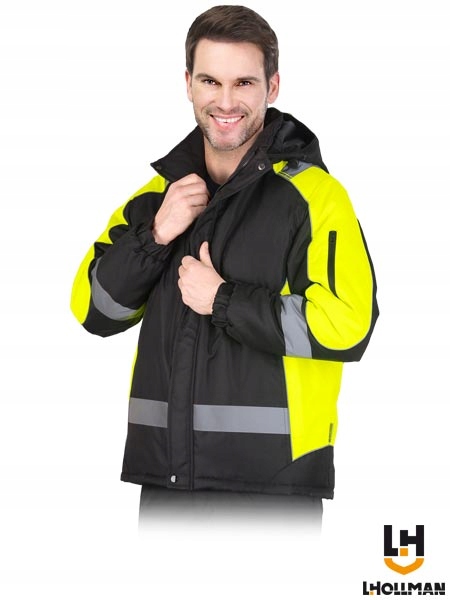 Pánská Zimní Reflexní Teplá bunda S Kapucí Lh-blizzard černo-žlutá M