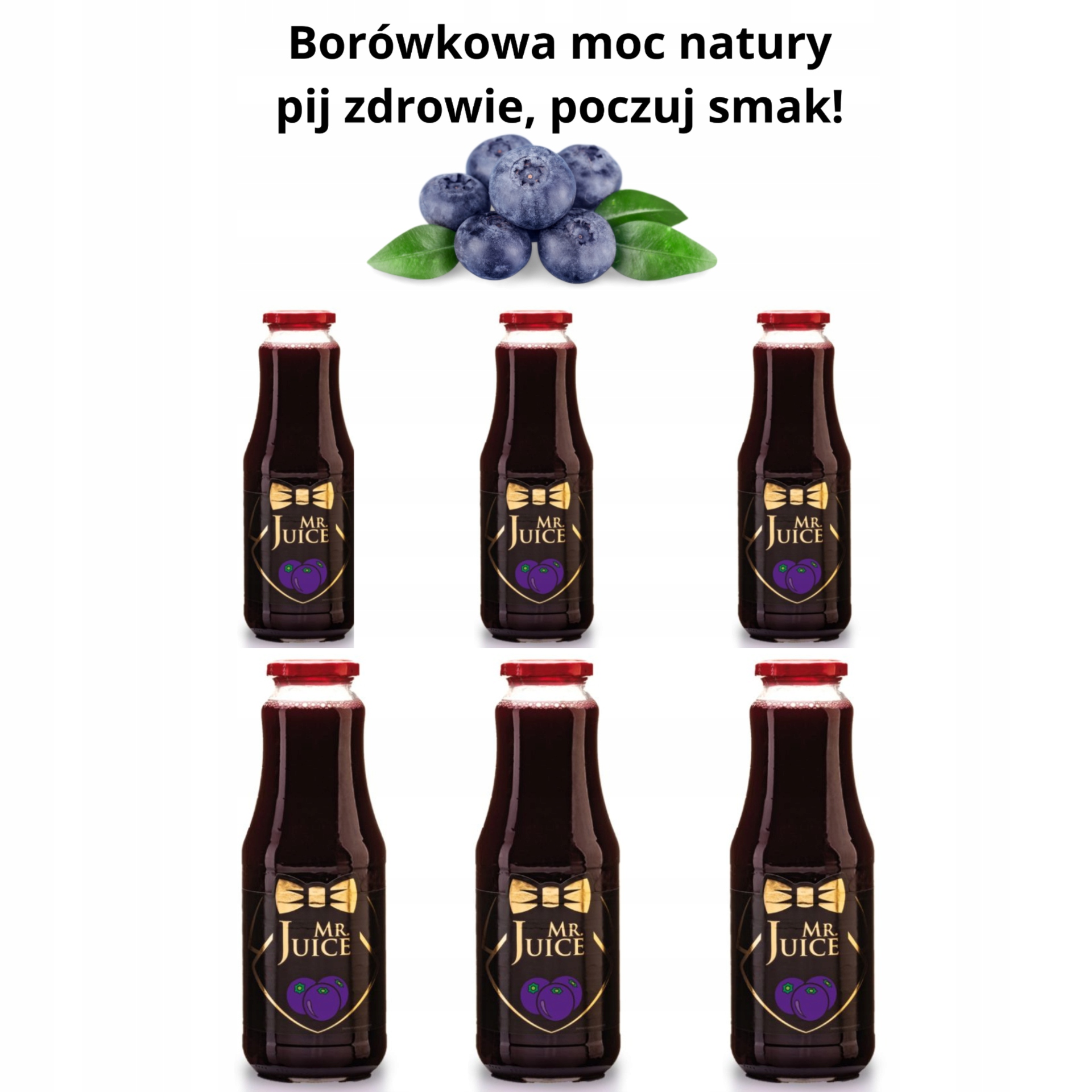 Zestaw-Sok z borówek z miąższem, pasteryzowany 1.0 lx6