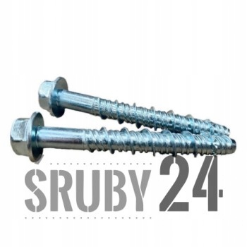 Śruba do betonu Ssw 7,5x80 Wkręt do betonu Ocynk Galwaniczny Biały 50szt