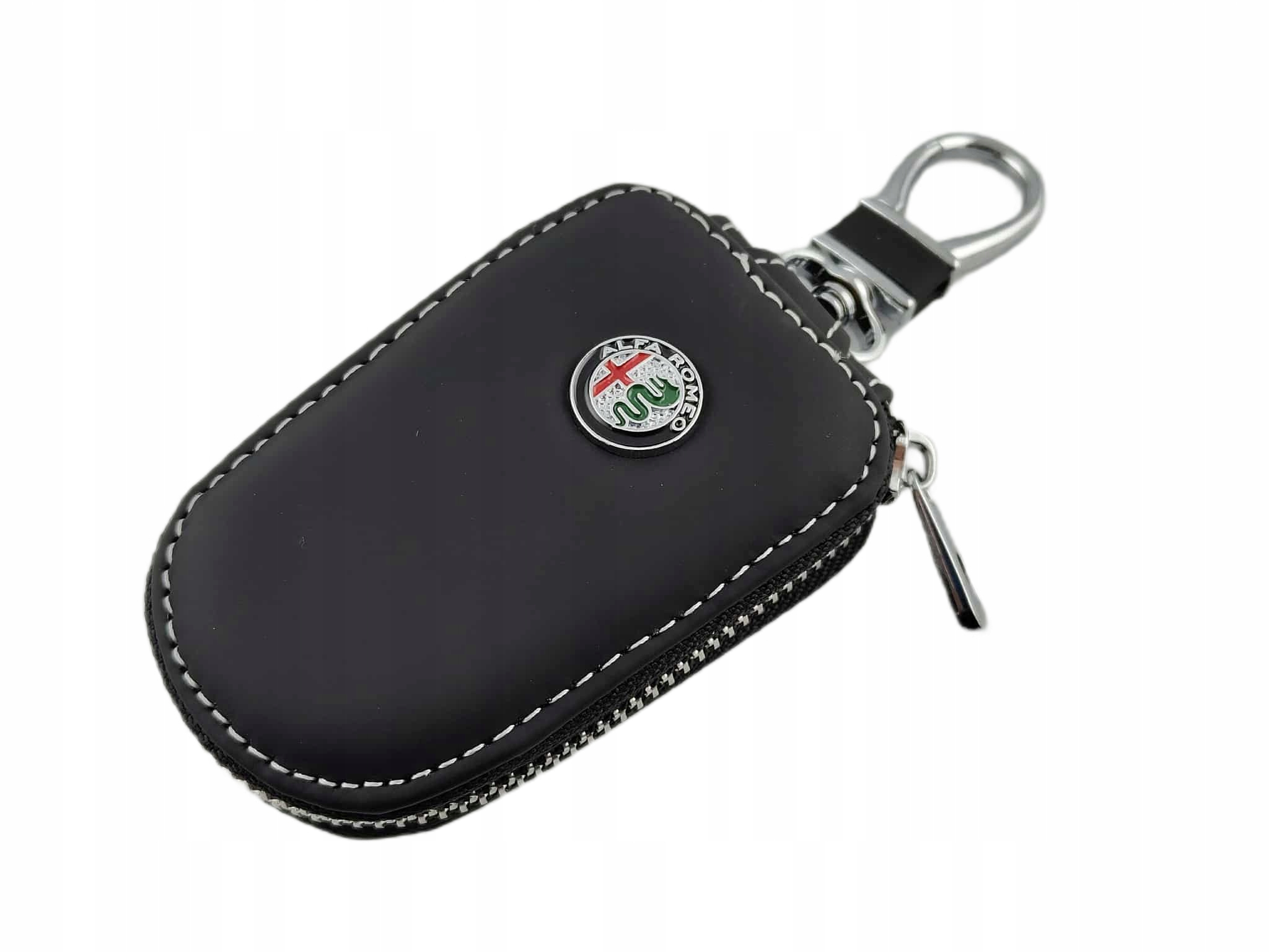 Alfa Romeo Etui Pokrowiec Skórzany Na Kluczyk Czarny Premium