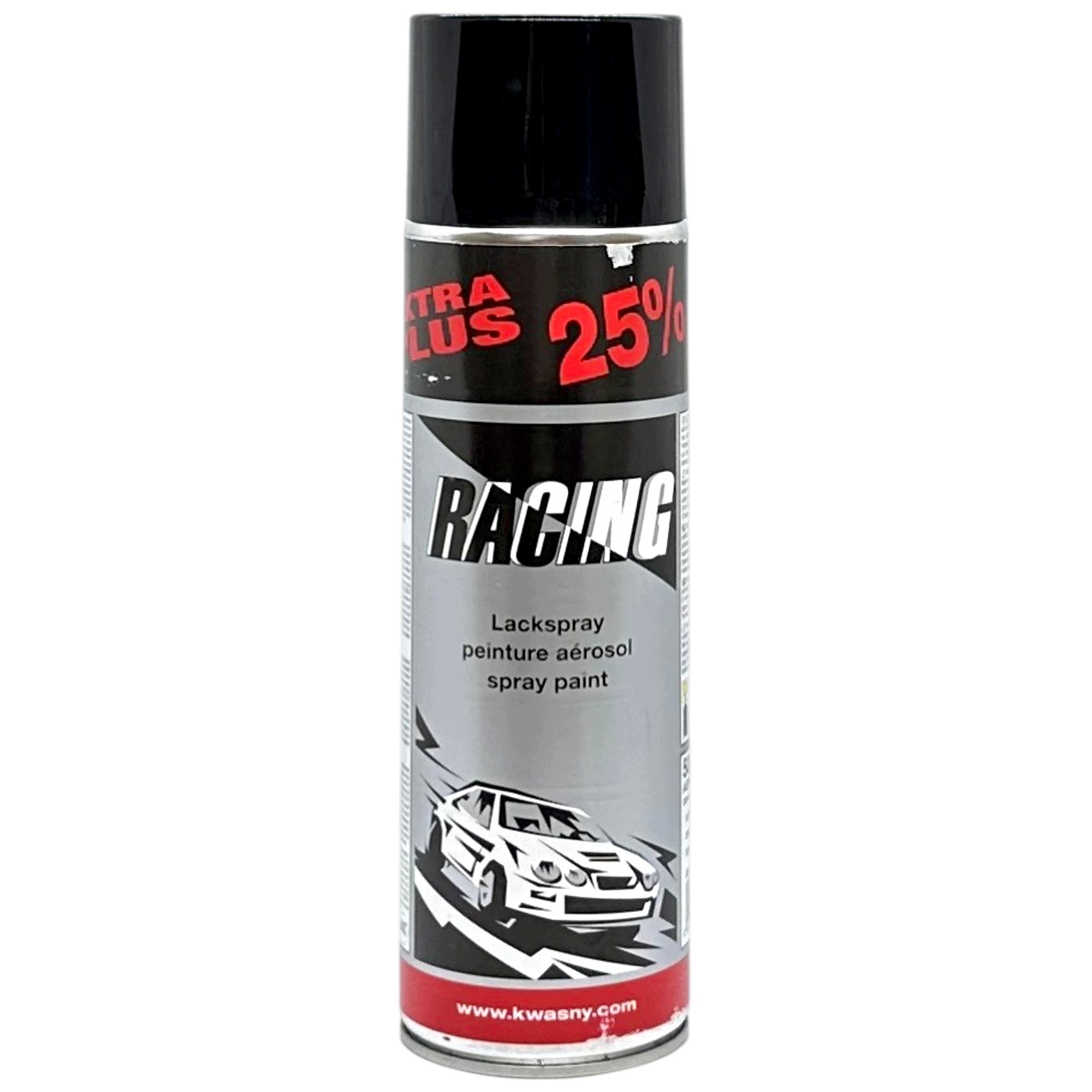 Racing Farba Lakier Akrylowy Czarny Wysoki Połysk Spray 500ML