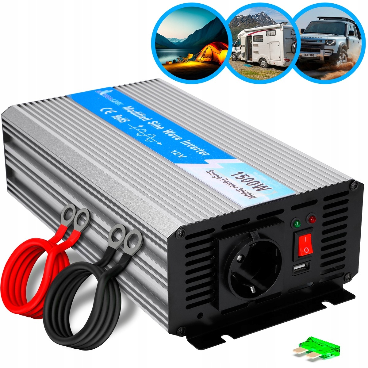 Extralink OPIM-1500W Menič napätia automobilový 12V, 1500W módf