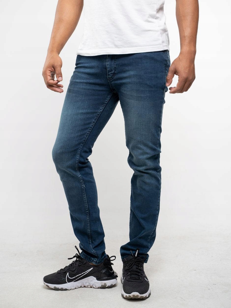 Spodnie MĘSKIE JEANSOWE CROLL MODNE Niebieskie 34