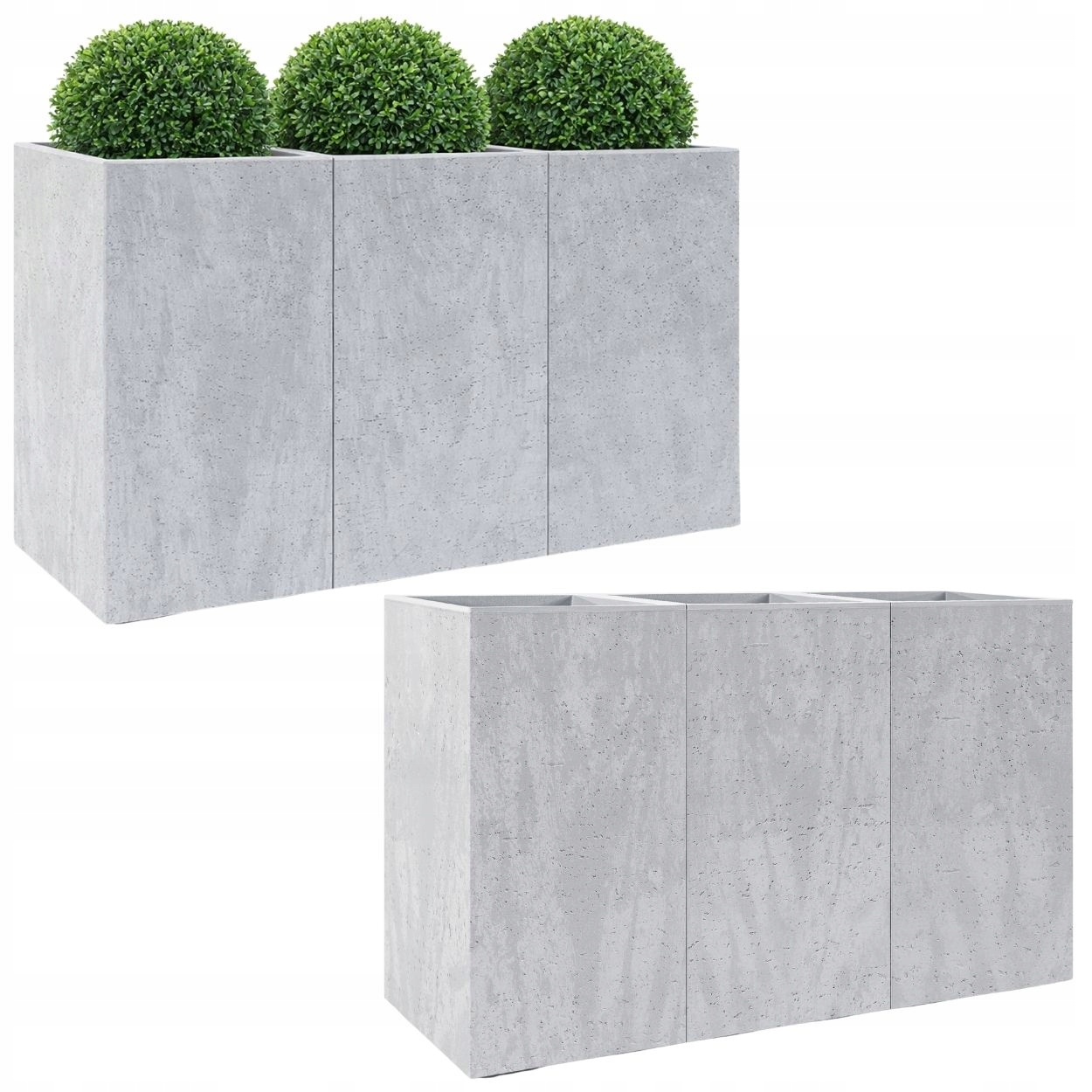 Kvetináč Na Kolieskach Sivý Betón 90x30x60 cm kvetinový box na terasu loft