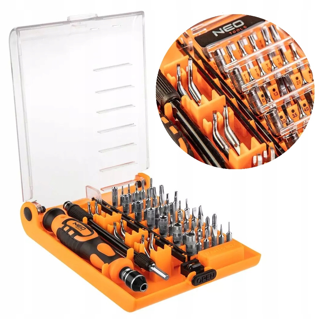 Neo Přesné Šroubovací Hroty S Rukojetí 45 Ks 06-111-1