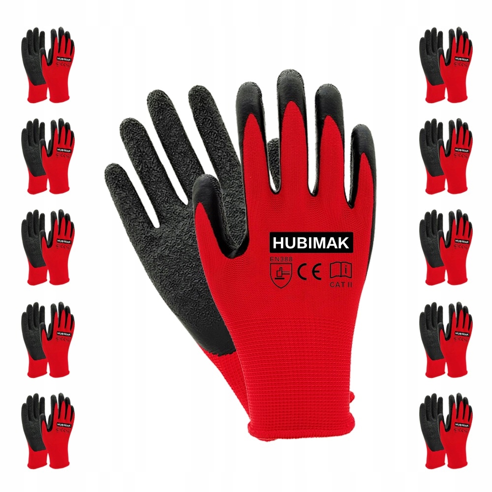 RĘKAWICE RĘKAWICZKI ROBOCZE LATEX r 9/L 10 par Marka Red