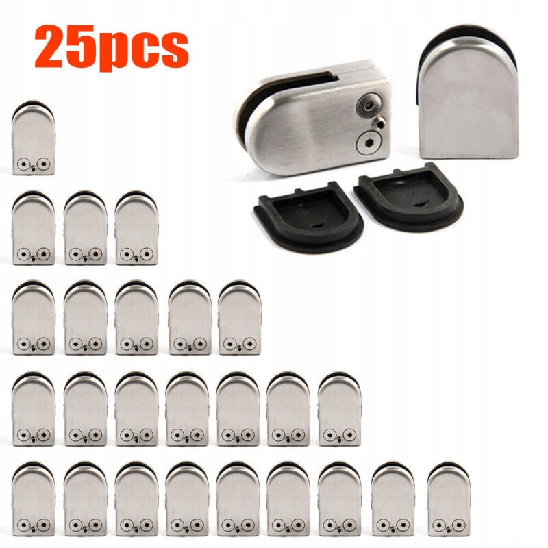 svorky na sklo z nerezové oceli 5-8 mm 25 Ks