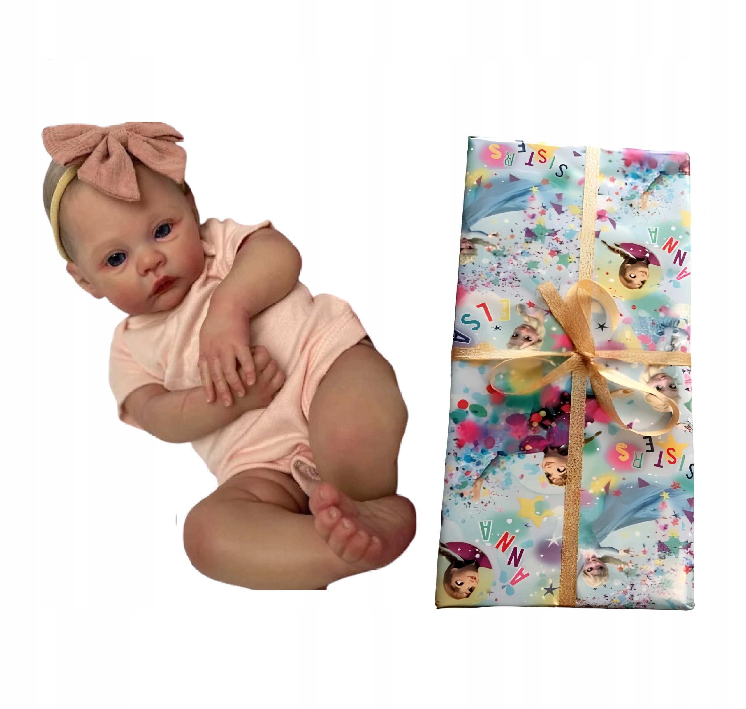 REBORN BABA, MINT EGY ÉLŐ BABA, TERMÉSZETES MEGJELENÉS, 49CM, BABA, GYEREKEKNEK