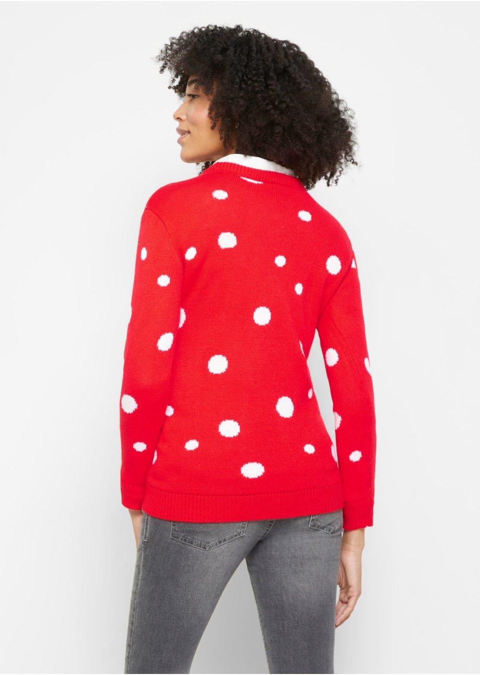 SWETER CIĄŻOWY Z MOTYWEM ŚWIĄTECZNYM __44 Wzór dominujący świąteczny