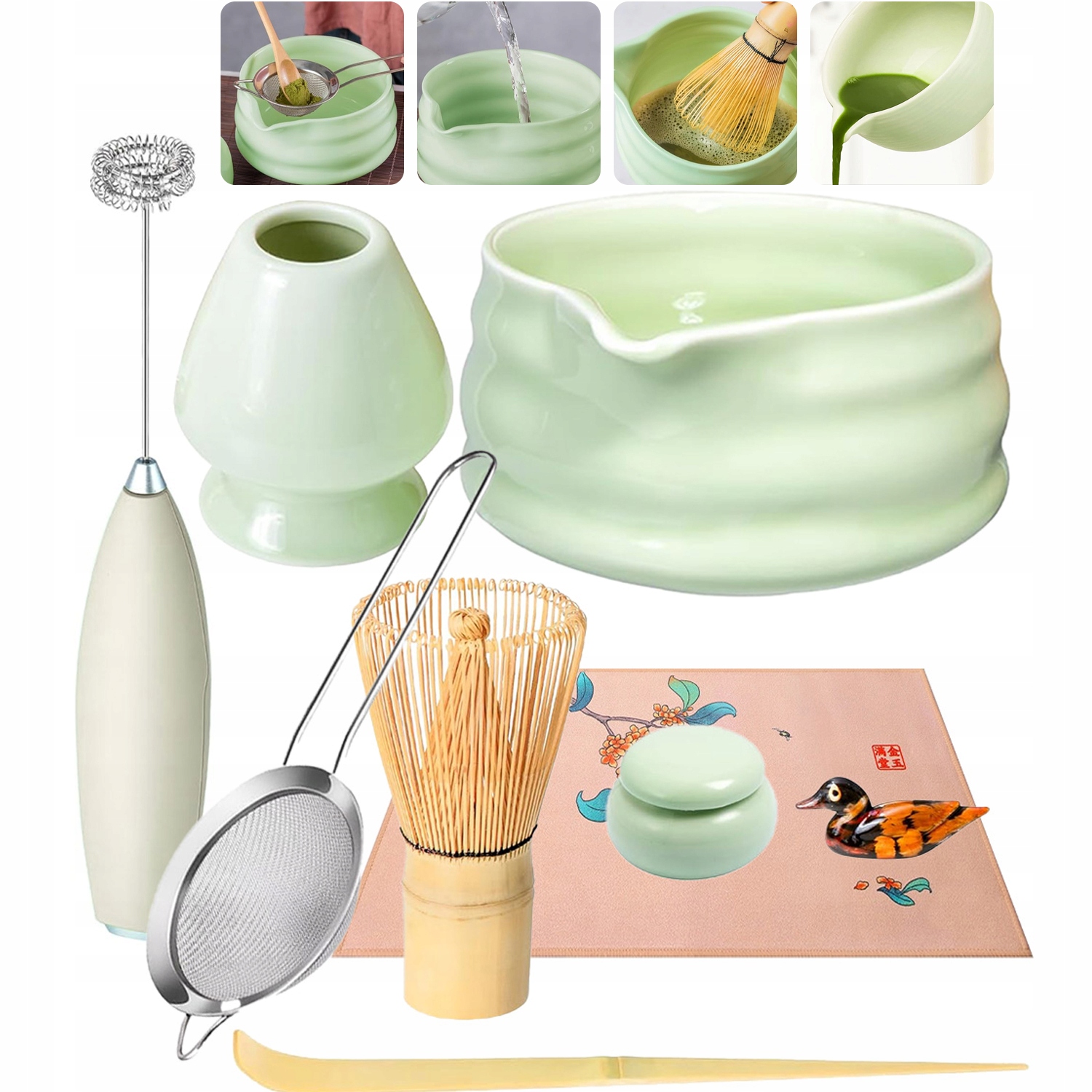 Levně Tradiční Startovací Sada Matcha 9 Ks Bambusová Metlička Ideální Jako Dárek