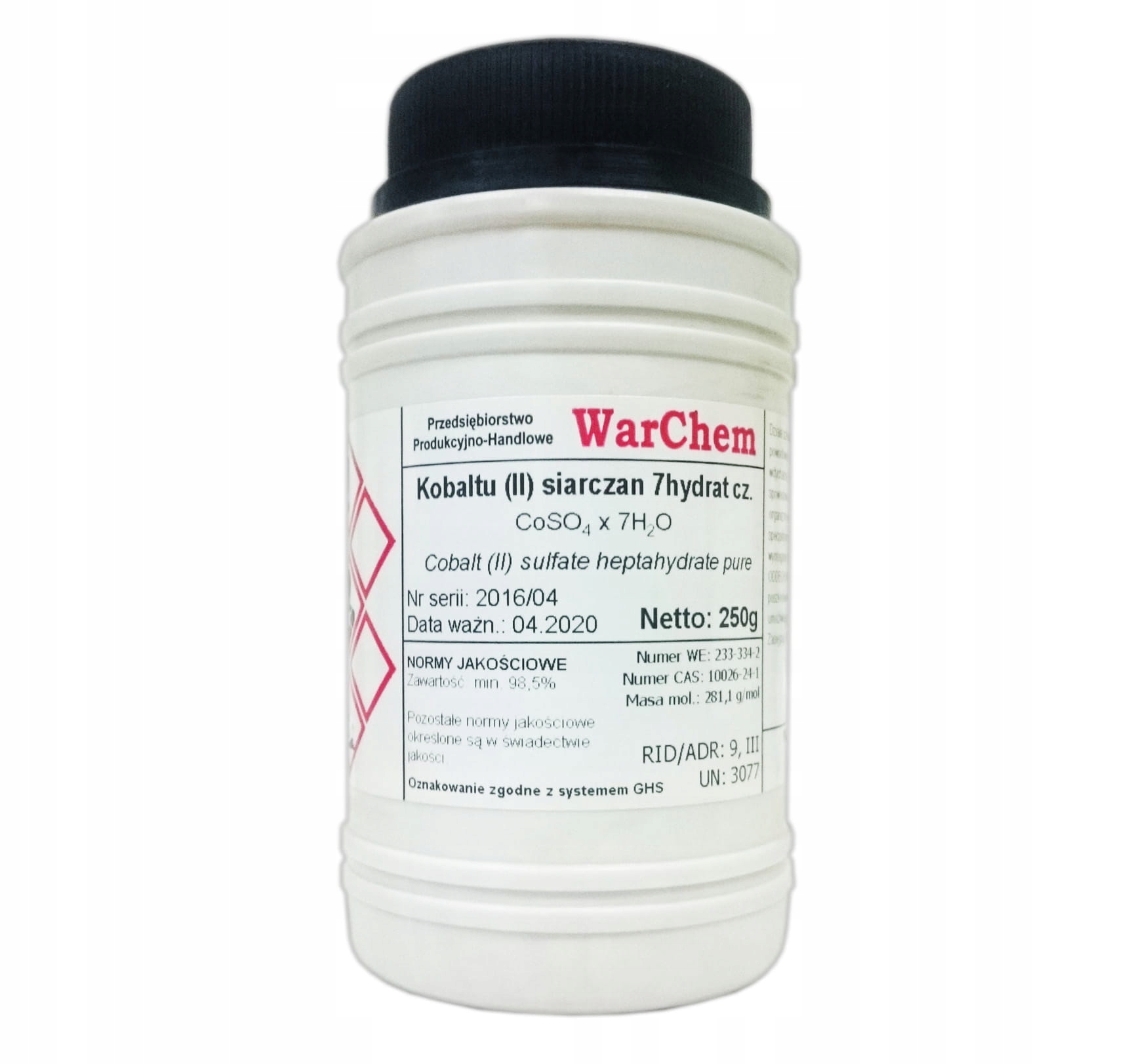 

Siarczan Kobaltu (II) 7hydrat czysty 250g
