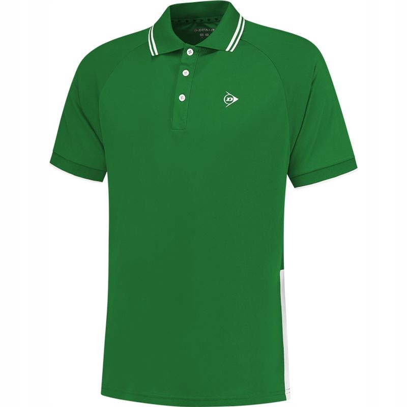 Pánské Tenisové Tričko Dunlop Club Polo Men Green/white XXL