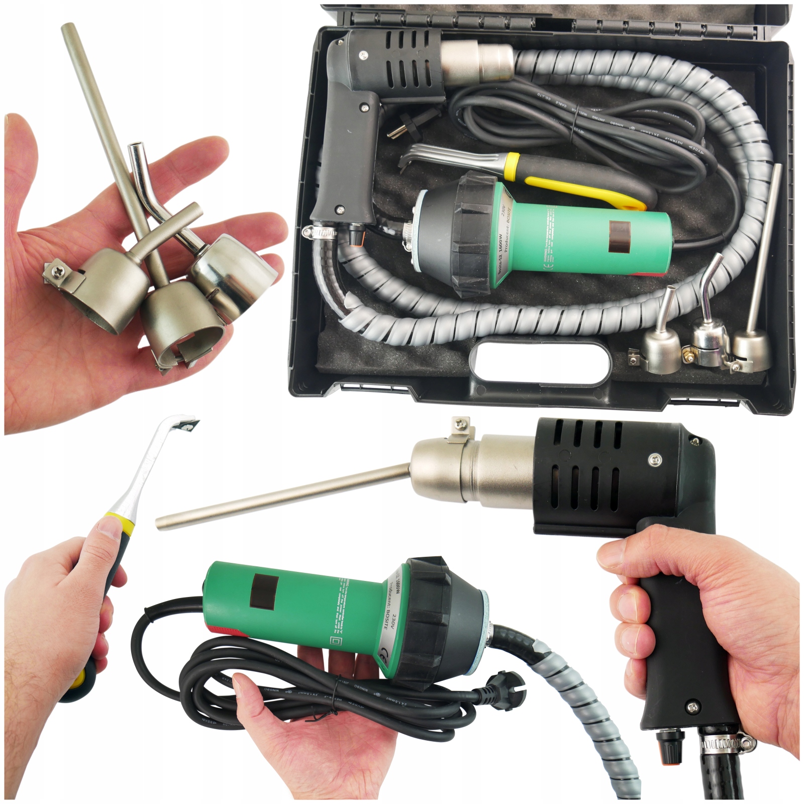 Svářečka plastů Bosite S2 180 l/m Dlouhá tryska krátká, šikmá, ohnutá 3 Ks