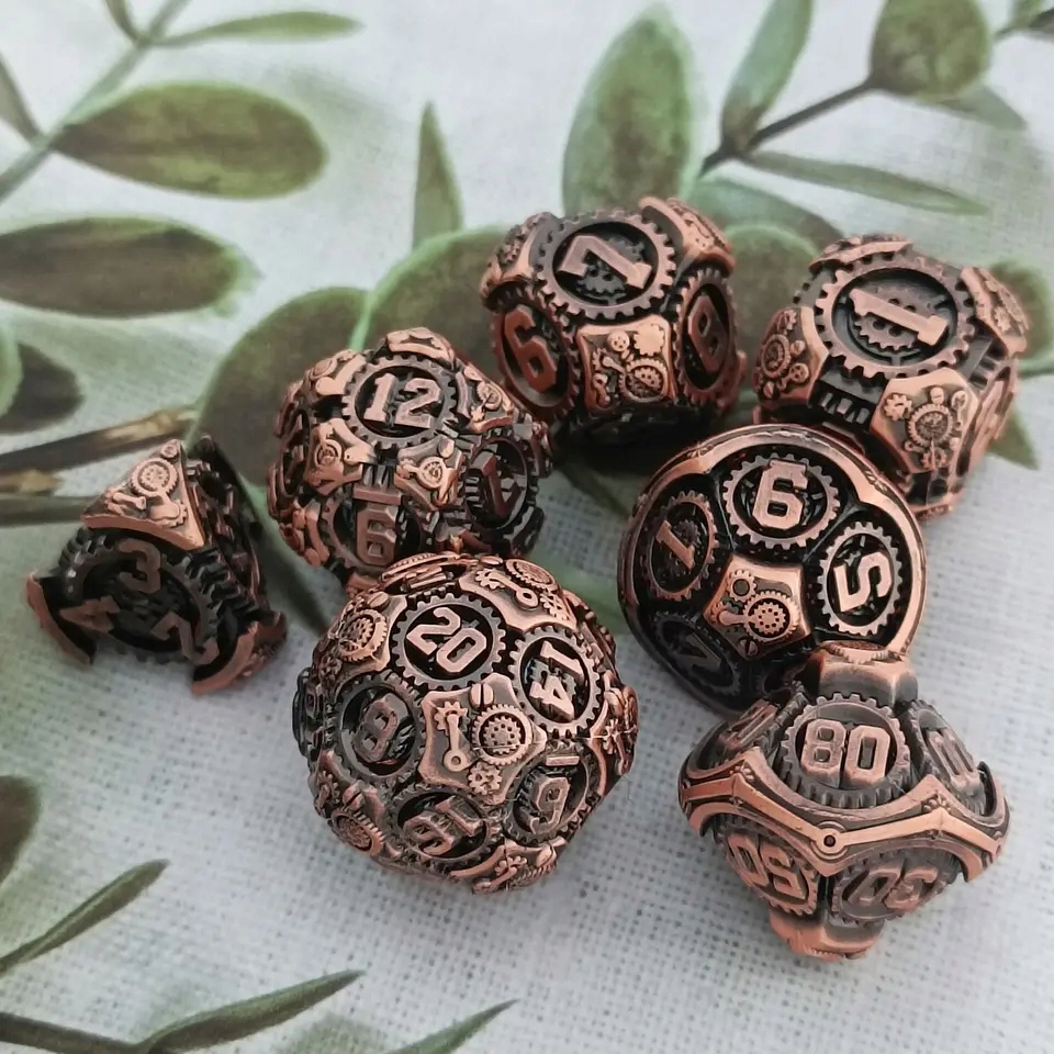 MASZYNERIA ZESTAW 7 METALOWYCH KOŚCI RPG Producent RGFK