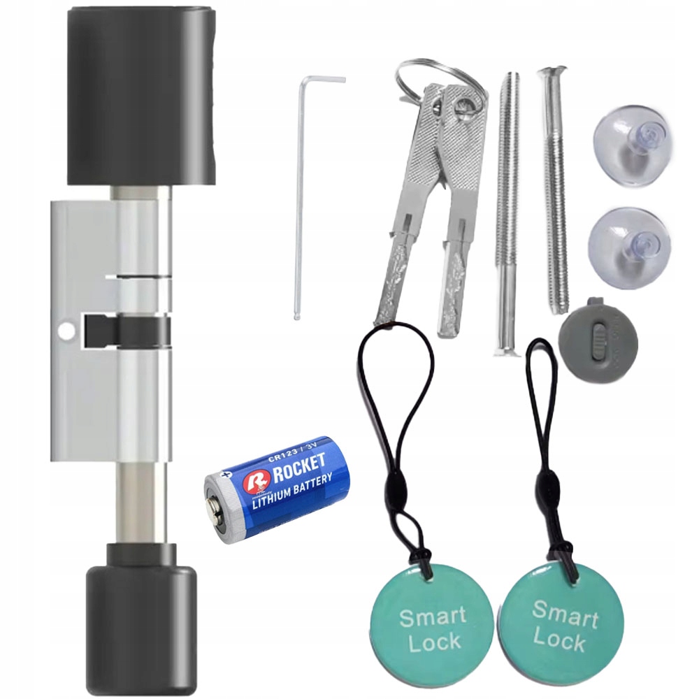INTELIGENTNA WKŁADKA DO ZAMKA 70MM KLAMKA CYLINDER PIN BLUETOOTH RFID TUYA Komunikacja Bluetooth